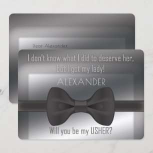 Invitation Élégant Bowtie De Mariage Serez-Vous Mon Usher