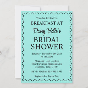 Invitation Elegant Bride & Co. Réception de mariage sarcelle