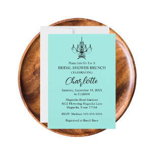 Invitation Elegant Bride & Co. Réception de mariage sarcelle