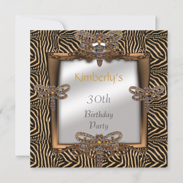 Invitation Élégant Bronze Animal Dragonfly bijou (Devant)