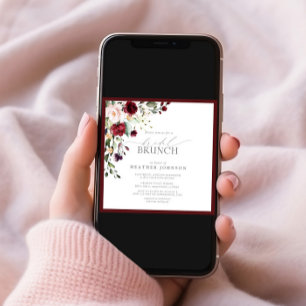 Invitation Élégant Brunch botanique floral de Bourgogne
