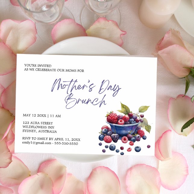 Invitation Élégant brunch de la fête des mères moderne (Créateur téléchargé)