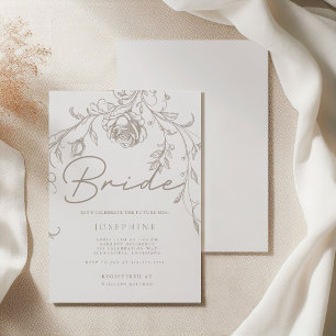 Invitation Élégant Brunch de Mariage Sépia Vintage