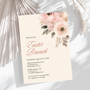Invitation Élégant Brunch de Pâques Floral