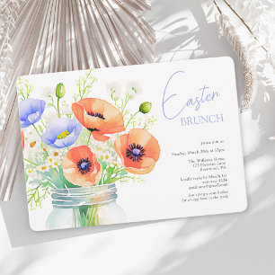 Invitation Élégant Brunch de Pâques Floral