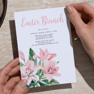 Invitation Élégant Brunch de Pâques Floral