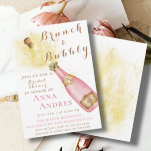Invitation Elégant Brunch et Fête des mariées Bubbly