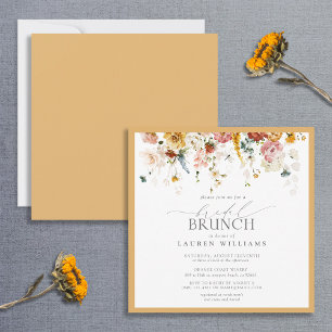 Invitation Élégant Brunch Fleur sauvage Jaune