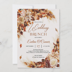 Invitation Elégant brunch mariage automne et automne fleurs