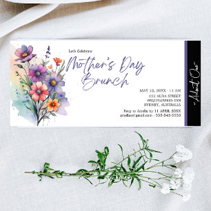 Invitation Elégant brunch moderne unique à la floraison mère
