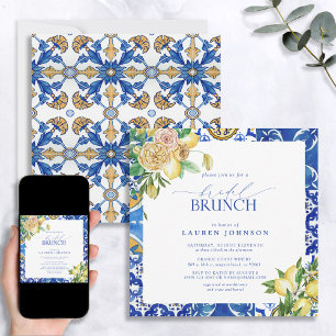 Invitation Élégant Brunch nuptial au citron méditerranéen