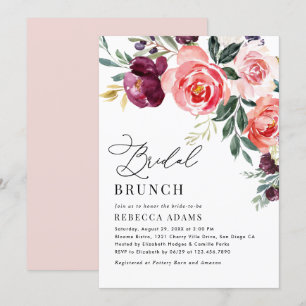 Invitation Élégant Brunch nuptial floral