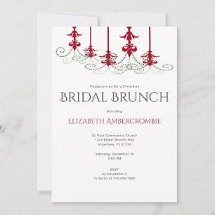 Invitation Élégant Brunch nuptial moderne de Noël