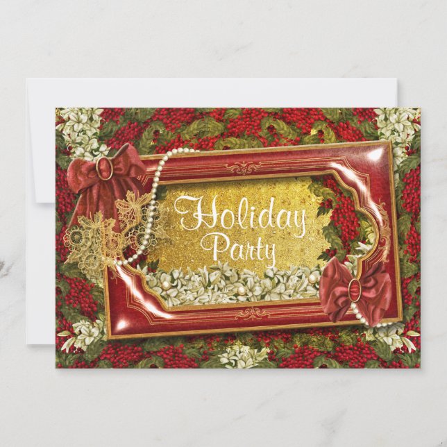 Invitation Élégant bureau de Noël personnalisable (Devant)