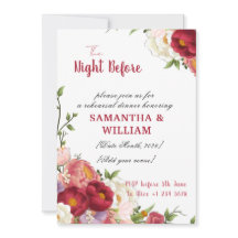 Elegant Burgundy, Crimson Floral Rehearsal Dinner