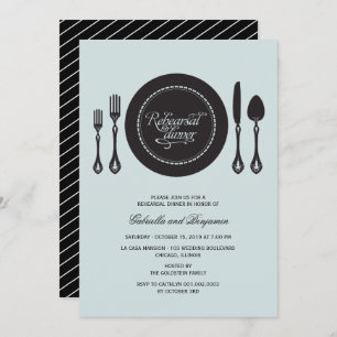 Invitation Elégant Cadre Cadre Mariage Répétition Dîner