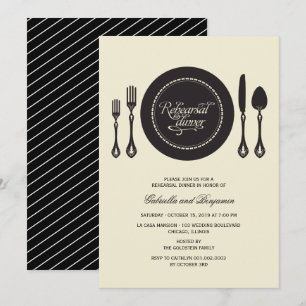 Invitation Elégant Cadre Cadre Mariage Répétition Dîner