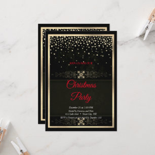 Invitation Elégant cadre de diamants noirs Noël