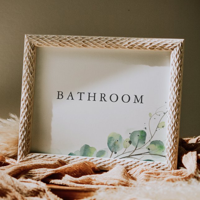 Invitation Élégant cadre verdoyant Mariage Salle de bain Sign (Créateur téléchargé)