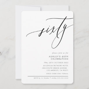 Invitation ÉLÉGANT Calligraphie moderne 60ème partie vierge