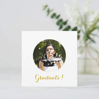 Invitation Élégant Carré photo de la fête de graduation