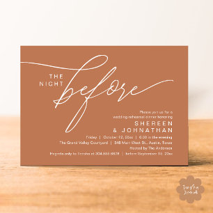 Invitation Élégant carton de dîner de répétition de mariage e