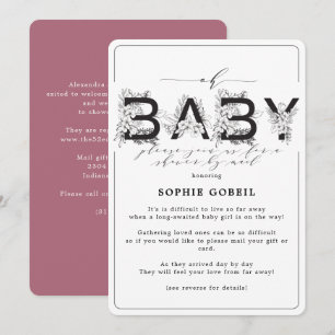 Invitation Élégant Cassis Floral Violet Par Baby shower Mail
