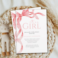 Élégant C'est un Baby shower de la cabote rose fil