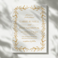 Élégant Champagne Cadre Floral Dessiné à la Main M