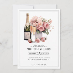 Invitation Élégant Champagne Rose chic Répétition