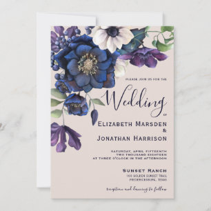 Invitation Elégant Champagne Vintage Floral