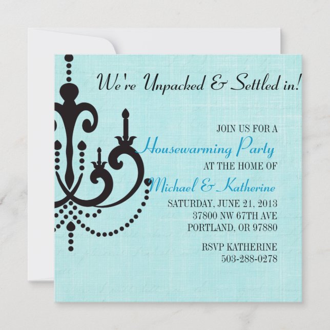 Invitation Elegant Chandelier Housewarming Party Invite (Devant)