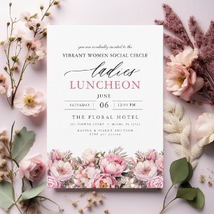 Invitation Élégant Charity Lunch Aquarelle Floral