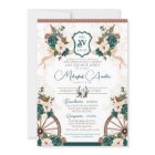 Élégant Charro Floral Vert Quinceanera Ouest
