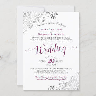 Invitation Elégant châssis sur Livestream Mariage blanc