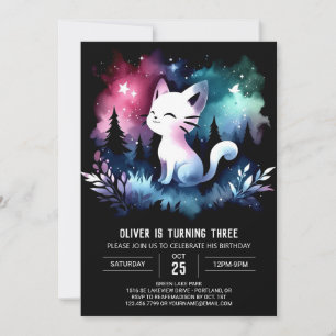 Invitation Élégant chat adorable Anniversaire