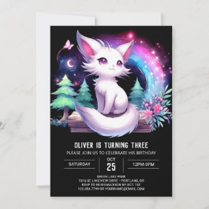 Invitation Élégant chat magique Anniversaire
