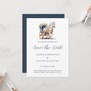 Invitation Élégant Cheval tiré Carriage Mariage Enregistrer l