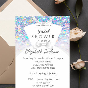 Invitation Élégant Chic Bokeh, Robe de mariée Enterrement d