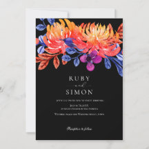 Élégant Chic Bouquet Floral Aquarelle Mariage