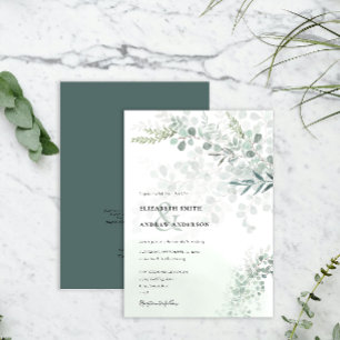 Invitation Élégant Chic Eucalyptus Botanique QR Code Mariage