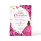 Élégant Chic Fuchsia Roses Roses Rose Or Quinceane