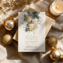Elegant Chic Gold Baubles Greenery Christmas Party
