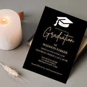 Invitation Élégant & Chic Gold Calligraphy Party