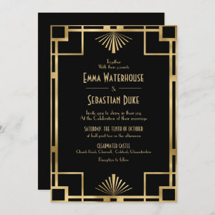 Invitation Élégant chic Great Gatsby Art Déco Mariage