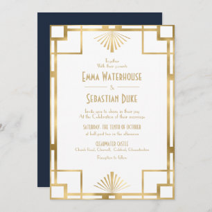 Invitation Élégant chic Great Gatsby Art Déco Mariage Invita