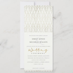 INVITATION ÉLÉGANT CHIC MODERNE ART DÉCO MARIAGE EN ARGENT BL