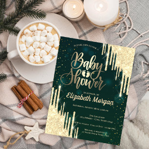 Invitation Elégant Chic Parties scintillant Drives Baby showe