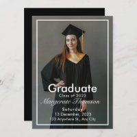 Elégant Chic Typography Graduation Party