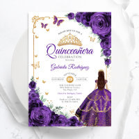 Élégant chic violet Rose or Quinceanera